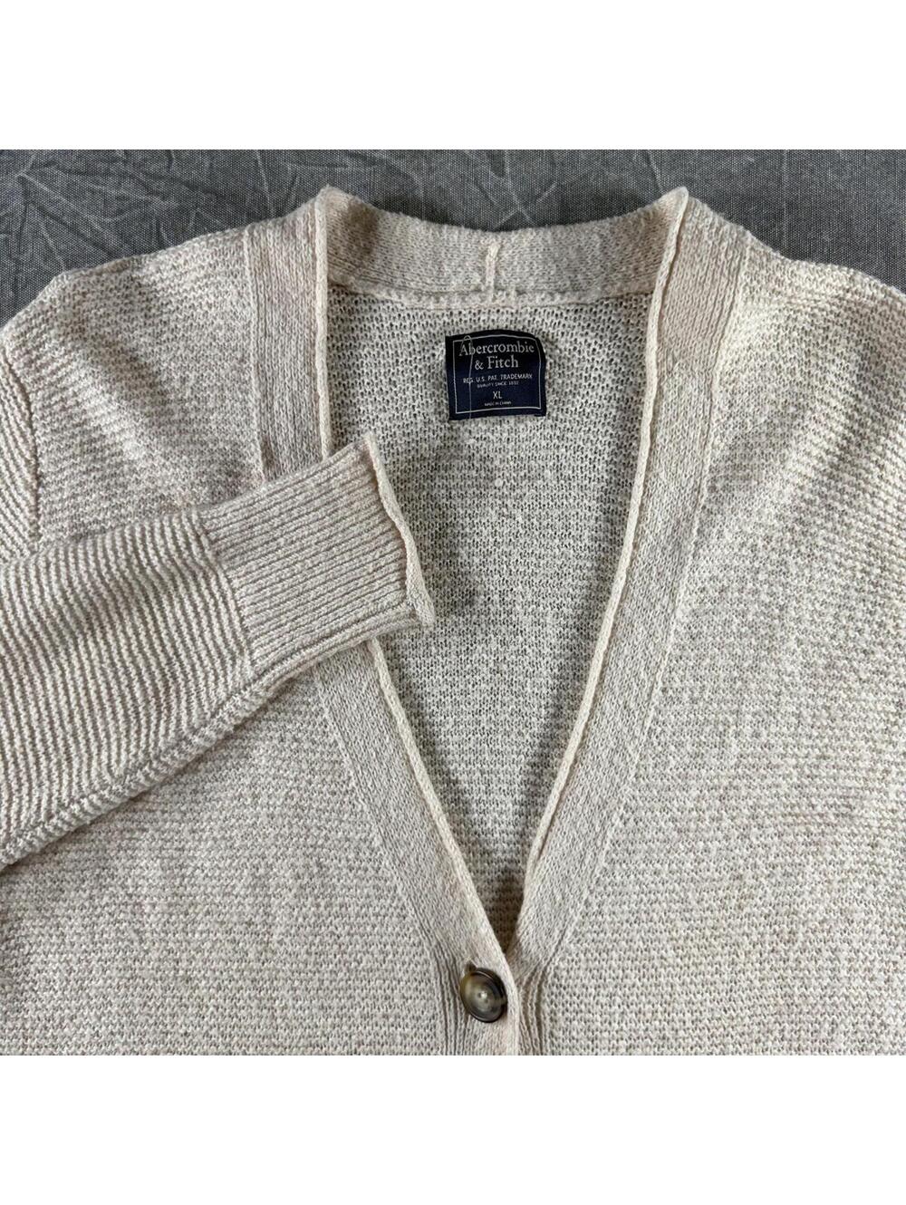 Abercrombie Cardigan Women's XL Cream Knit Button